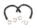 Plastic bag handles - bamboo style - 2 pcs - black + gold