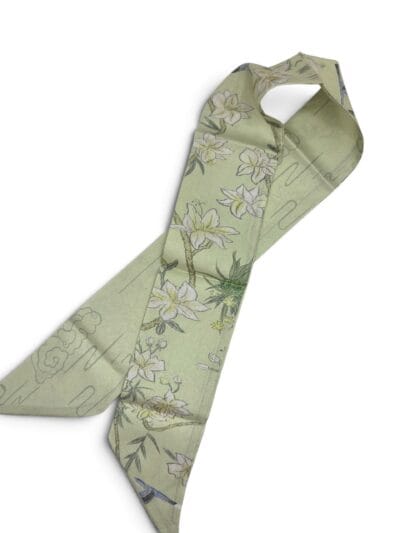 Bag scarf - green floral