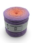 Sznurek poliestrowy płaski 5 mm ombre - 250 m - lawenda/koral