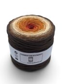 Flat polyester cord 5 mm ombre - 250 m - chocolate/milk chocolate/champagne/cinnamon/brick
