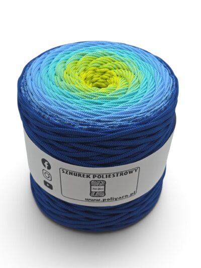 Flat Polyester Ombre Cord 5 mm - 250 m - Black/Wine/Red/Coral (Kopia)