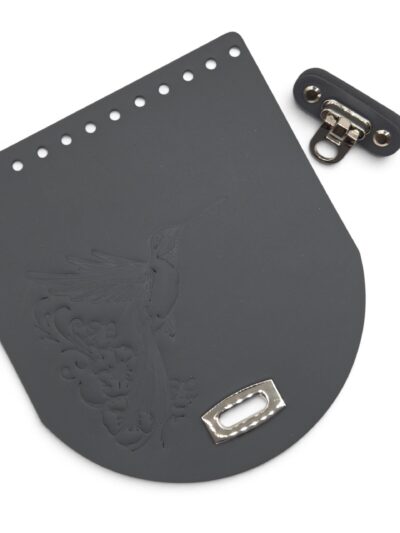 Flap for a bag, 18x20 cm, with knocker-style clasp – hummingbird – burgundy (Kopia)